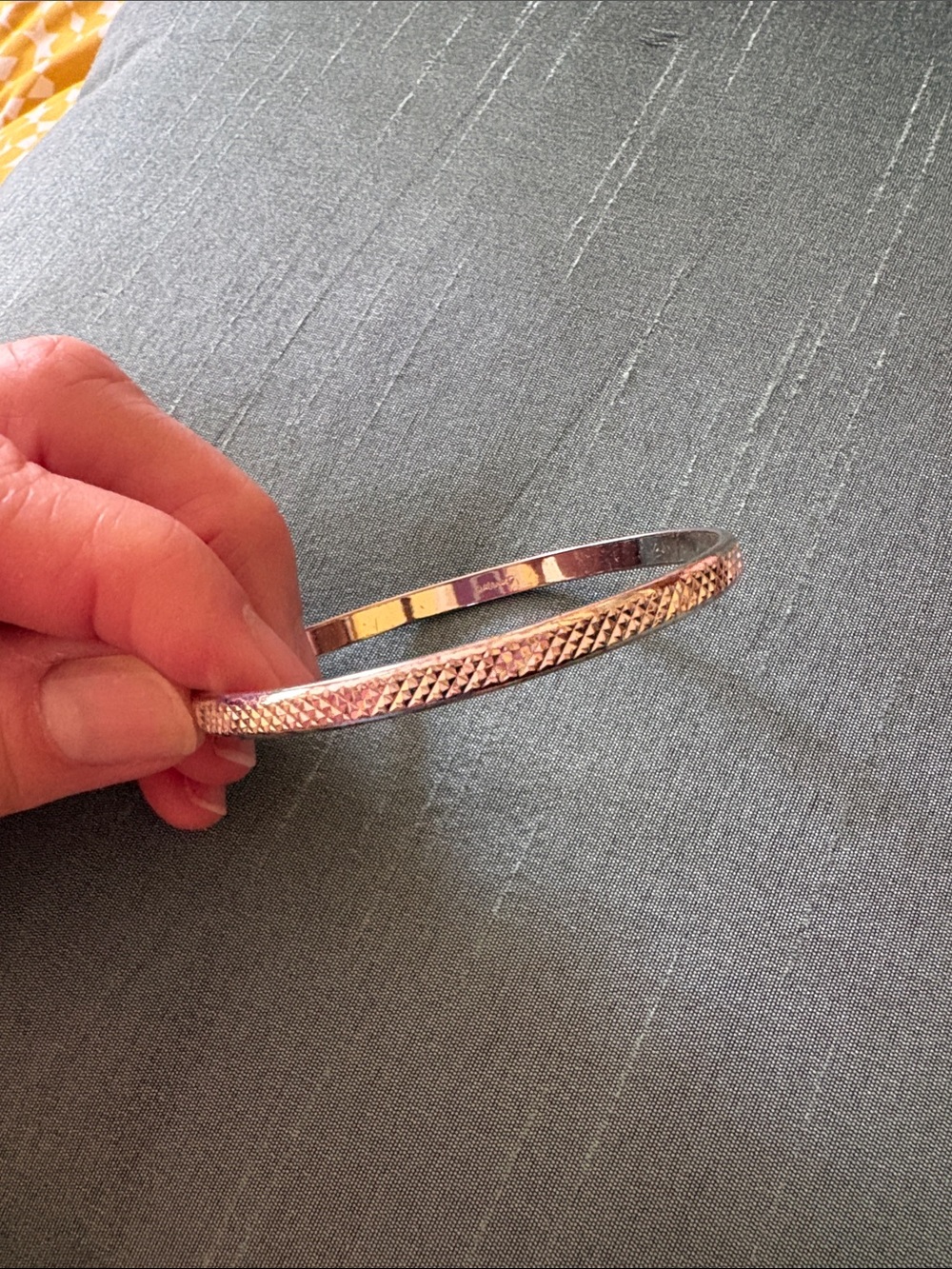 Monet Textured Silver-Tone Bangle Bracelet